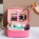 2 layers Clear Vinyl Makeup Bag Organizer With Compartments