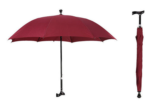 2 in1 105cm Ladies Walking Stick Umbrella Plastic Handle